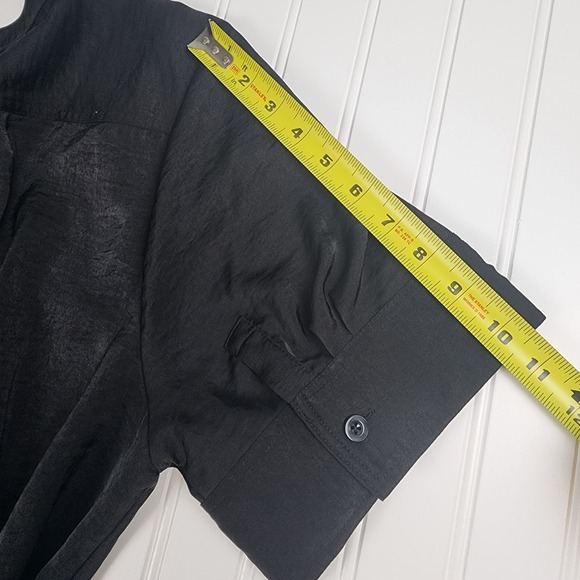 Simply Vera Vera Wang Black Belted Shirt Dress Tie Waist Midi Knee Length XXL - Picture 7 of 13